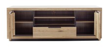 Lowboard >GRENO< in natur geölt, Wildeiche teilmassiv - 183x65x54cm (BxHxT)