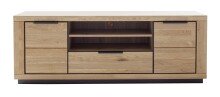 Lowboard >GRENO< in natur geölt, Wildeiche teilmassiv - 183x65x54cm (BxHxT)