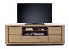 Lowboard >GRENO< in natur geölt, Wildeiche teilmassiv - 183x65x54cm (BxHxT)