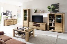 Couchtisch >GRENO< in Wildeiche Nachbildung - 115x46x65 (BxHxT)