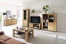 Couchtisch >GRENO< in Wildeiche Nachbildung - 115x46x65 (BxHxT)