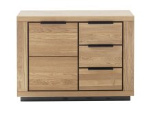 Kommode >GRENO< in Wildeiche geölt, Wildeiche teilmassiv - 107x80x40cm (BxHxT)