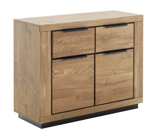 Kommode >GRENO< in Wildeiche geölt, Wildeiche teilmassiv - 102x80x40cm (BxHxT)