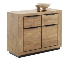 Kommode >GRENO< in Wildeiche geölt, Wildeiche teilmassiv - 102x80x40cm (BxHxT)