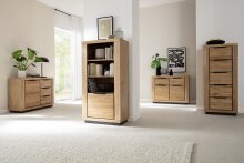 Kommode >GRENO< in Wildeiche geölt, Wildeiche teilmassiv - 102x80x40cm (BxHxT)