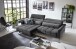 Big-Sofa >Wolve< 2x elektr. Verstellung, Kissen, Cord dunkelgrau - 280x108x118cm BxHxT