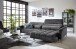 Big-Sofa >Wolve< 2x elektr. Verstellung, Kissen, Cord dunkelgrau - 280x108x118cm BxHxT