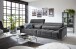 Big-Sofa >Wolve< 1x elektr. Verstellung, 2 Kissen, Cord grau - 280x108x118cm (BxHxT)