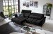 Big-Sofa >Wolve< 2x elektr. Verstellung, 2 Kissen, Cord schwarz - 280x108x118cm (BxHxT)