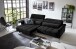 Big-Sofa >Wolve< 1x elektr. Verstellung, 2 Kissen, Cord schwarz - 280x108x118cm (BxHxT)