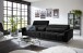 Big-Sofa >Wolve< 1x elektr. Verstellung, 2 Kissen, Cord schwarz - 280x108x118cm (BxHxT)