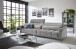 Big-Sofa >Wolve< Kopfteilverstellung, 2 Kissen, Cord silbergrau - 280x108x118cm (BxH