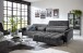 Big-Sofa >Wolve< 1x elektr. Sitzverstellung, Cord dunkelgrau - 280x108x118cm (BxHxT)