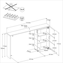 Jugendzimmer-Set >Aalborg 4< (6-teilig) in weiss / Eiche Dekor