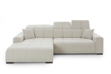 Wohnlandschaft >Puppet< Kopfteilverstellung, 2 Kissen, creme - 301x113x195cm (BxHxT)