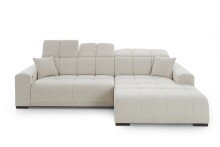 Wohnlandschaft >Puppet< Kopfteilverstellung, 2 Kissen, creme - 301x113x195cm (BxHxT)