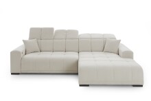 Wohnlandschaft >Puppet< Kopfteilverstellung, Sitzverstellung, creme - 301x113x195cm (BxHxT)