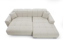 Wohnlandschaft >Puppet< Kopfteilverstellung, Sitzverstellung, creme - 301x113x195cm (BxHxT)