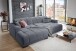 Wohnlandschaft >Puppet< Kopfteilverstellung, Sitzverstellung, grau - 301x113x195 (BxHxT)