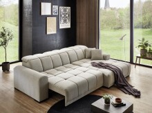 Wohnlandschaft >Puppet< Kopfteilverstellung, Sitzverstellung, silbergrau - 301x113x195cm BxHxT