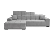 Wohnlandschaft >Puppet< Kopfteilverstellung, Sitzverstellung, silbergrau - 301x113x195cm BxHxT
