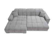 Wohnlandschaft >Puppet< Kopfteilverstellung, Sitzverstellung, silbergrau - 301x113x195cm BxHxT