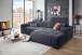 Wohnlandschaft >Puppet< Kopfteilverstellung, 2 Kissen, schwarz - 301x113x195cm (BxHxT)