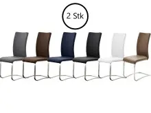 Esszimmerstuhl >Muvo I< (2er Set) aus Metall -...