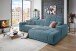 Wohnlandschaft >Puppet< Kopfteilverstellung, 2 Kissen, azure - 301x113x195cm (BxHxT)