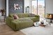 Wohnlandschaft >Puppet< Kopfteilverstellung, 2 Kissen, khaki - 301x113x195cm (BxHxT)