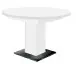 Kulissentisch >Judd< rund ausziehbar bis 144cm, weiss / schwarzstahl - 104/144x76 (D/BxH)