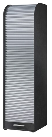Jalousieschrank >Organizer< 3 Böden, schwarzstahl Dekor / silber - 45x164x40 (BxHxT)