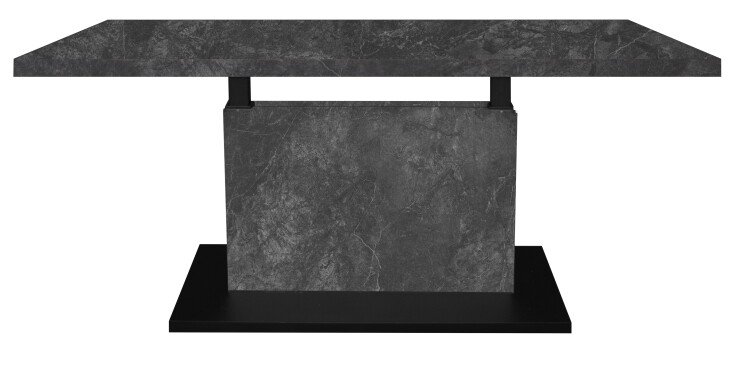 Couchtisch >Lift< höhenverstellbar, keramik optik grau / schwarz - 120x49/68x70 (BxHxT)