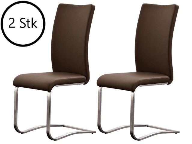 Esszimmerstuhl >Muvo I< (2er Set) in Braun aus Metall - 43x103x52cm (BxHxT)