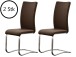 Esszimmerstuhl >Muvo I< (2er Set) in Braun aus Metall - 43x103x52cm (BxHxT)