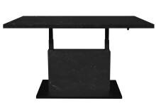 Couchtisch >Lift< verstellbar, keramik optik schwarz / schwarz - 120x49/68x60cm (BxHxT)
