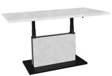 Couchtisch >Lift< höhenverstellbar, keramik optik weiß / schwarz - 120x49/68x70 (BxHxT)