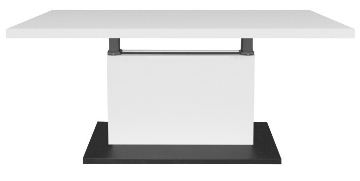 Couchtisch >Lift< höhenverstellbar, weiss / schwarz - 120x49/68x70cm (BxHxT)