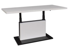 Couchtisch >Lift< höhenverstellbar, weiss / schwarz - 120x49/68x70cm (BxHxT)