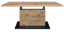 Couchtisch >Lift< höhenverstellbar, viking oak Dekor / schwarz - 120x49/68x70cm (BxHxT)