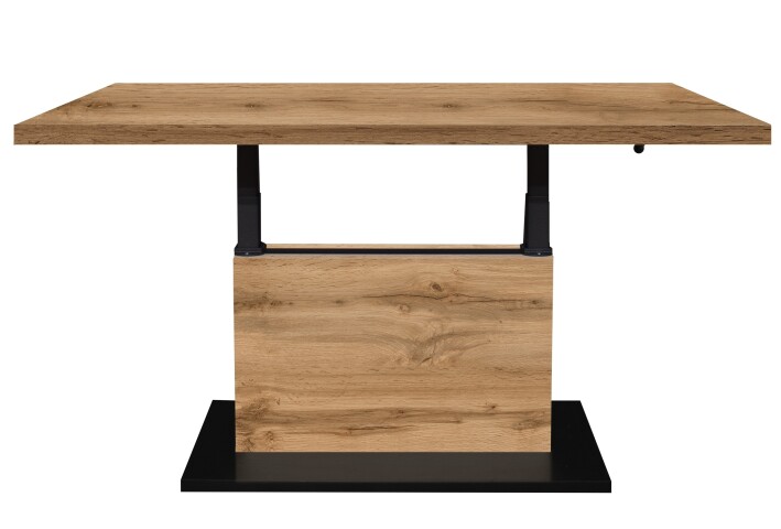 Couchtisch >Lift< höhenverstellbar, wotan eiche Dekor / schwarz - 120x49/68x70cm(BxHxT