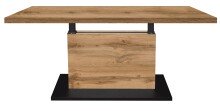 Couchtisch >Lift< höhenverstellbar, wotan eiche Dekor / schwarz - 120x49/68x70cm(BxHxT