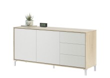 Sideboard >BROOKLYN< in Canadian Eiche/Artik White - 154x74x41 (BxHxT)