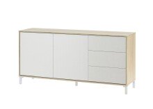 Sideboard >BROOKLYN< in Canadian Eiche/Artik White - 154x74x41 (BxHxT)