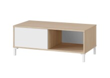 Couchtisch >BROOKLYN< Canadian Eiche Dekor / Artik White - 100x40x50 (BxHxT)