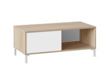 Couchtisch >BROOKLYN< Canadian Eiche Dekor / Artik White - 100x40x50 (BxHxT)