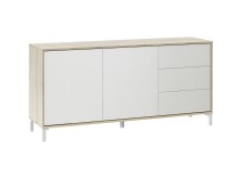 Wohnzimmer-Set >BROOKLYN< in Canadian Eiche/Artik Weiß - 130x47x41 (BxHxT)