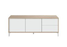 Wohnzimmer-Set >BROOKLYN< in Canadian Eiche/Artik Weiß - 130x47x41 (BxHxT)
