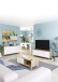 Wohnzimmer-Set >BROOKLYN< in Canadian Eiche/Artik Weiß - 130x47x41 (BxHxT)