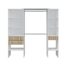 Kleiderschrank >ETHNA< 8 Fächer, 2 Stangen,...